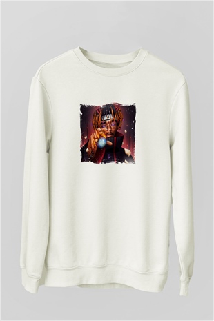 Lil Uzi Vert Baskılı Unisex Beyaz Sweatshirt