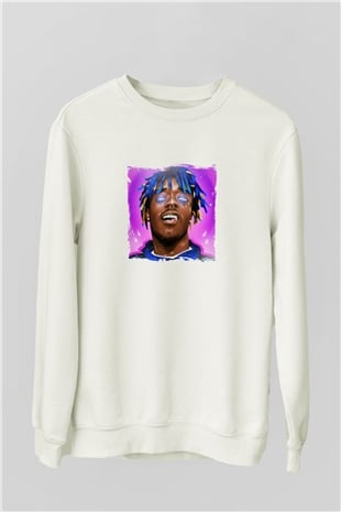 Lil Uzi Vert Baskılı Unisex Beyaz Sweatshirt