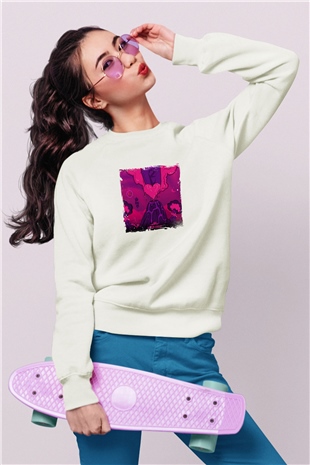Lil Uzi Vert Baskılı Unisex Beyaz Sweatshirt