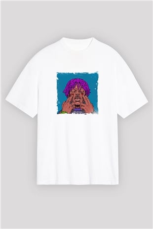 Lil Uzi Vert Baskılı Oversize Beyaz Tişört