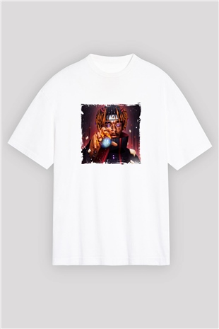 Lil Uzi Vert Baskılı Oversize Beyaz Tişört