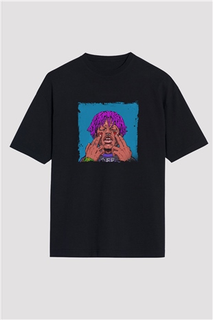 Lil Uzi Vert Baskılı Unisex Oversize Siyah Tişört