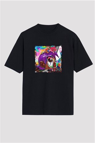 Lil Uzi Vert Baskılı Unisex Oversize Siyah Tişört