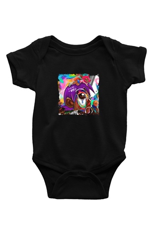 Lil Uzi Vert Baskılı Unisex Siyah Bebek Body - Zıbın