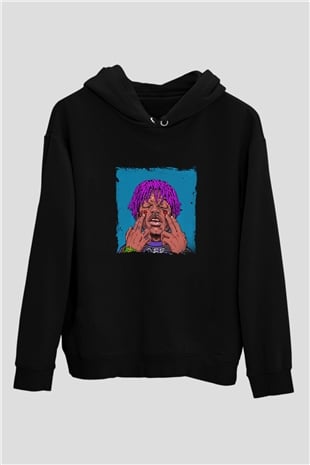 Lil Uzi Vert Baskılı Unisex Siyah Hoodie