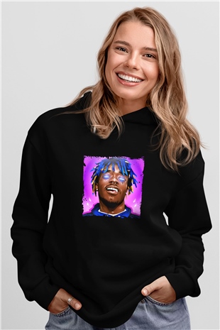 Lil Uzi Vert Baskılı Unisex Siyah Hoodie