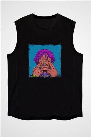 Lil Uzi Vert Baskılı Unisex Siyah Kolsuz Tişört