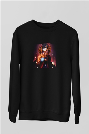 Lil Uzi Vert Baskılı Unisex Siyah Sweatshirt