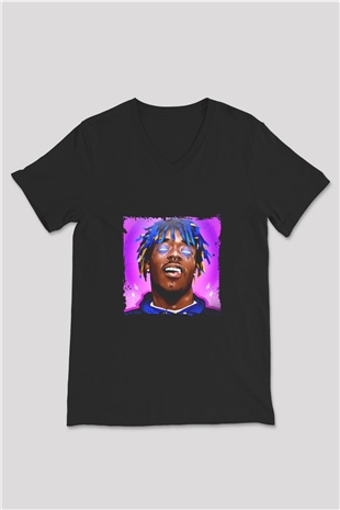 Lil Uzi Vert Baskılı Unisex Siyah V Yaka Tişört