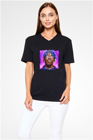 Lil Uzi Vert Baskılı Unisex Siyah V Yaka Tişört