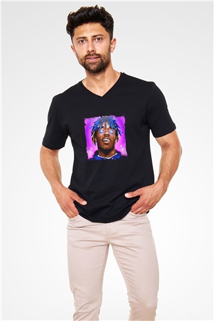Lil Uzi Vert Baskılı Unisex Siyah V Yaka Tişört