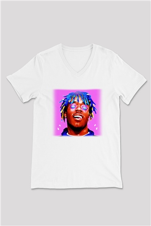 Lil Uzi Vert Beyaz Unisex V Yaka Tişört T-Shirt