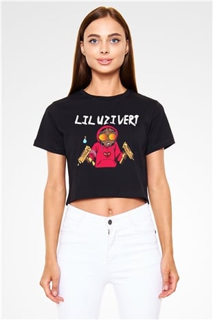 Lil Uzi Vert Siyah Crop Top Tişört