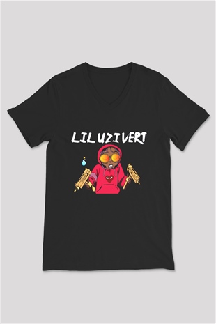 Lil Uzi Vert Siyah Unisex V Yaka Tişört T-Shirt