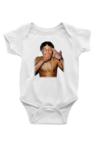 Lil Wayne Baskılı Beyaz Unisex Bebek Body - Zıbın