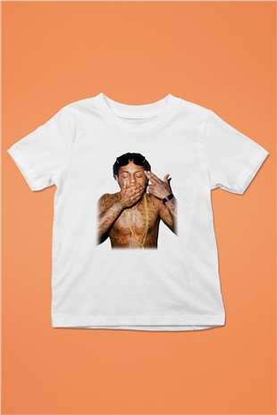 Lil Wayne Baskılı Beyaz Unisex Çocuk Tişört