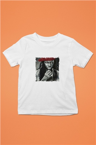 Lil Wayne Baskılı Unisex Beyaz Çocuk Tişört