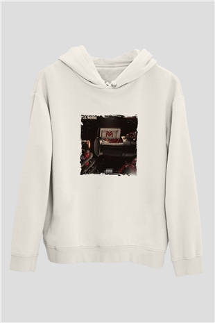 Lil Wayne Baskılı Unisex Beyaz Kapüşonlu Sweatshirt