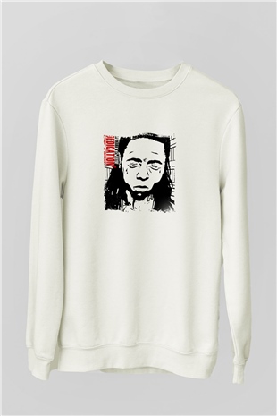 Lil Wayne Baskılı Unisex Beyaz Sweatshirt