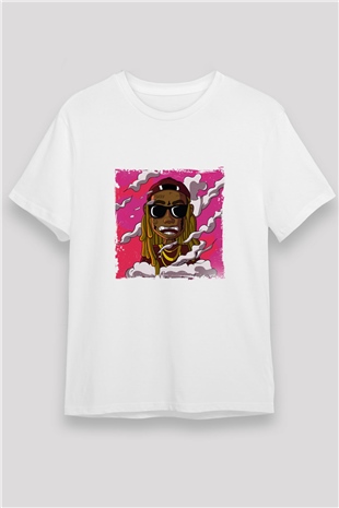 Lil Wayne Baskılı Unisex Beyaz Tişört