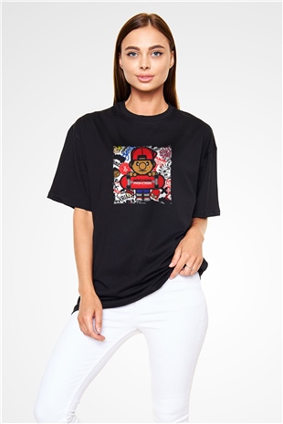 Lil Wayne Baskılı Unisex Oversize Siyah Tişört