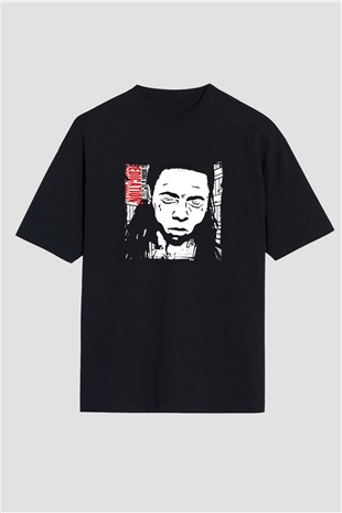 Lil Wayne Baskılı Unisex Oversize Siyah Tişört