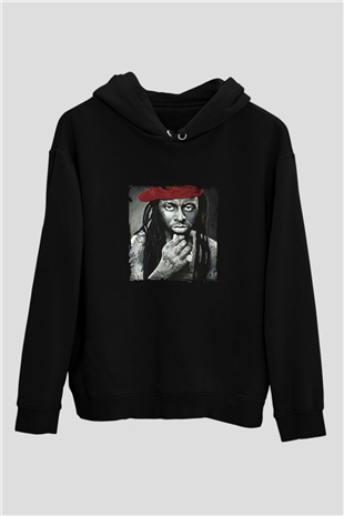 Lil Wayne Baskılı Unisex Siyah Hoodie