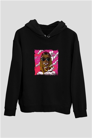 Lil Wayne Baskılı Unisex Siyah Hoodie