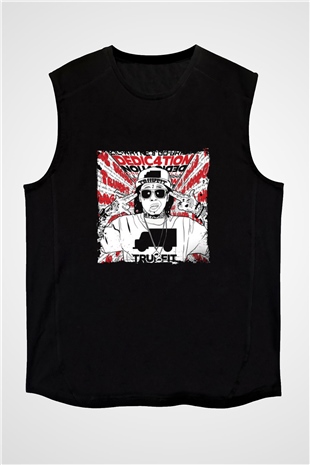 Lil Wayne Baskılı Unisex Siyah Kolsuz Tişört
