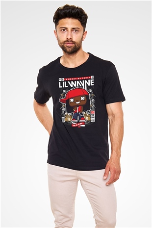 Lil Wayne Baskılı Unisex Siyah Tişört