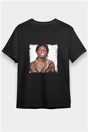Lil Wayne Baskılı Unisex Siyah Tişört