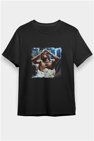 Lil Wayne Baskılı Unisex Siyah Tişört