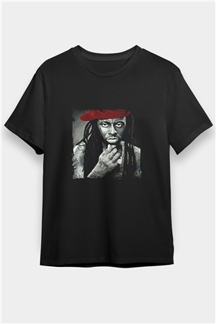 Lil Wayne Baskılı Unisex Siyah Tişört