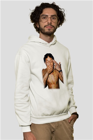 Lil Wayne Beyaz Unisex Kapşonlu Sweatshirt