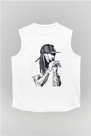 Lil Wayne Beyaz Unisex Kolsuz Tişört