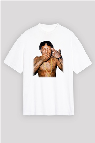 Lil Wayne Beyaz Unisex Oversize Tişört T-Shirt