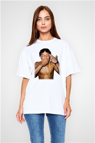 Lil Wayne Beyaz Unisex Oversize Tişört T-Shirt