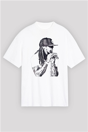 Lil Wayne Beyaz Oversize Tişört Oversize T-shirt - TişörtFabrikası
