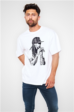 Lil Wayne Beyaz Oversize Tişört Oversize T-shirt - TişörtFabrikası