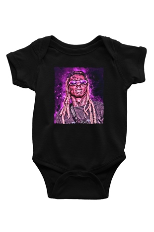 Lil Wayne Siyah Bebek Body - Zıbın