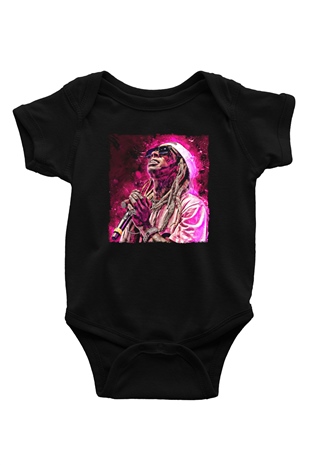 Lil Wayne Siyah Bebek Body - Zıbın