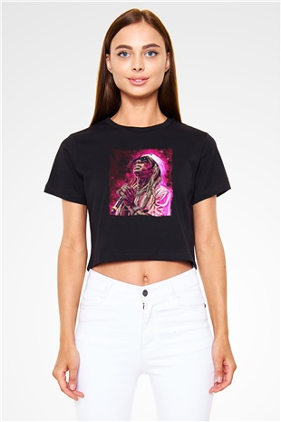 Lil Wayne Siyah  Crop Top Tişört