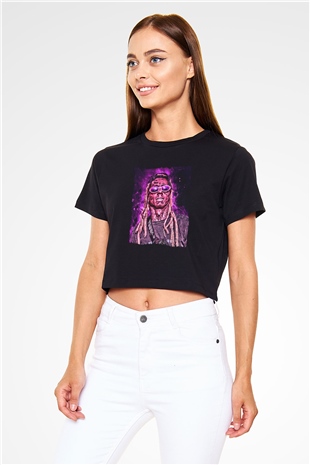 Lil Wayne Siyah  Crop Top Tişört