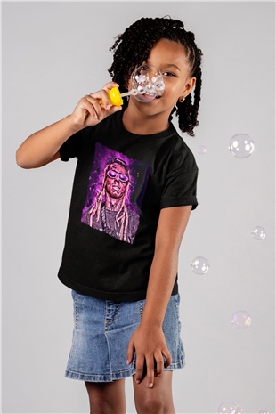Lil Wayne Siyah Unisex Çocuk Tişört