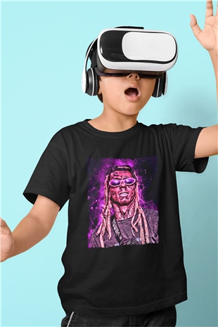Lil Wayne Siyah Unisex Çocuk Tişört