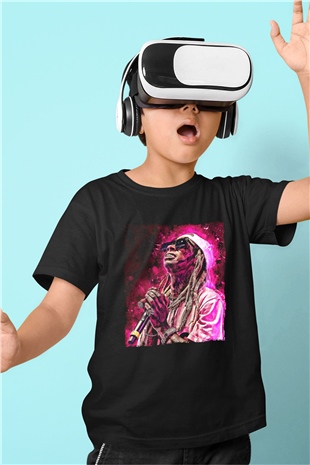 Lil Wayne Siyah Unisex Çocuk Tişört