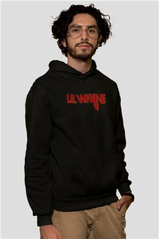 Lil Wayne Siyah Unisex Kapüşonlu Sweatshirt