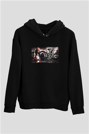 Lil Wayne Siyah Unisex Kapüşonlu Sweatshirt