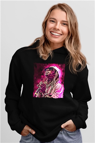 Lil Wayne Siyah Unisex Kapüşonlu Sweatshirt