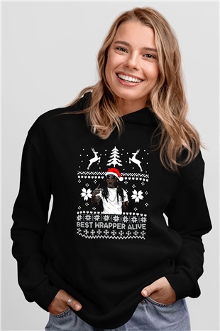 Lil Wayne Siyah Unisex Kapüşonlu Sweatshirt